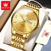 OLEVS Watches for Men Stainless Steel Waterproof Calendar Week Luminous Men's Watches Original Brand Luxury Quartz Watches 2928