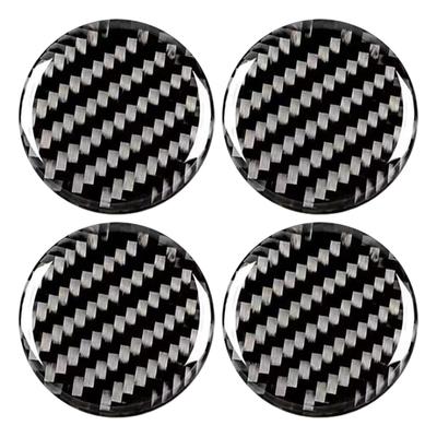 4 Pcs Exterior Door Key Cover, Creative Car Keyhole Carbon Fiber Sticker Multi-functional Decorative