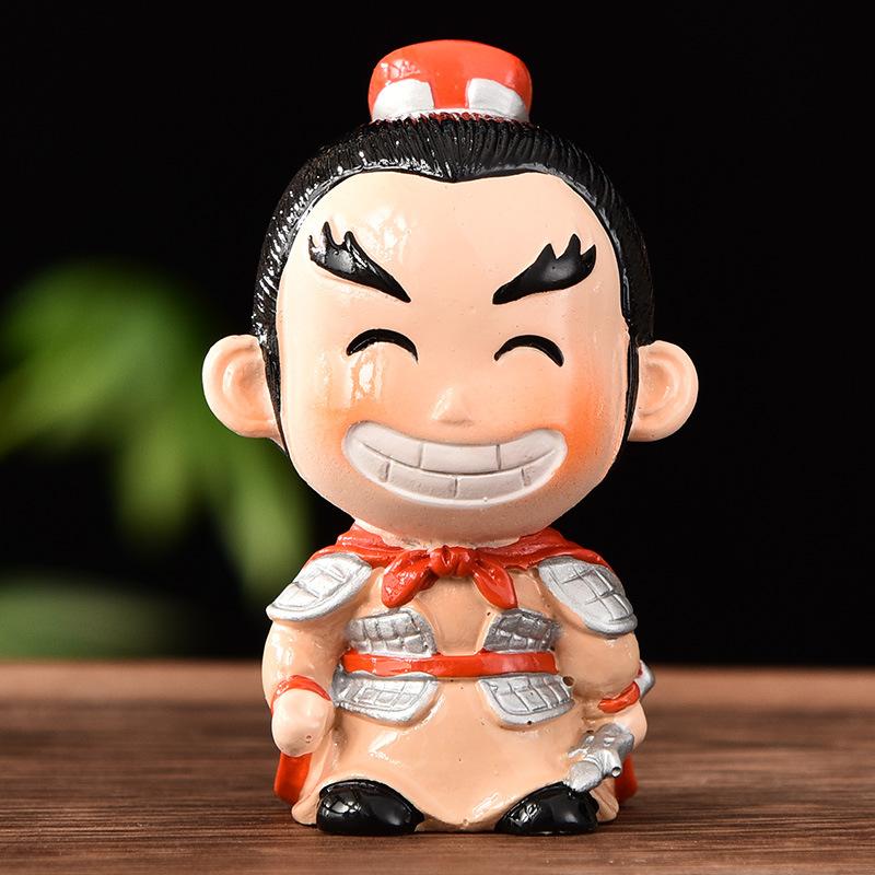 Three Kingdoms Figures Figurines Cartoon Ceramic Handicraft Home Decoration Ornament Character Statue Model Desk Gift Souvenir
