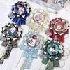 Set of 2 Rosettes for Can Badges, Fits 55-75mm Badges, Handmade with Ribbon, Butterfly and Flower Design, Perfect for Displaying and Decorating Ita