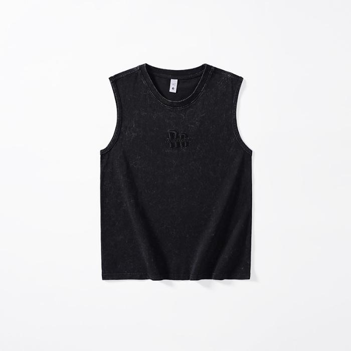 

Летний ретро хлопковый жилет мужской новая американская футболка без рукавов повседневная рубашка 4XL