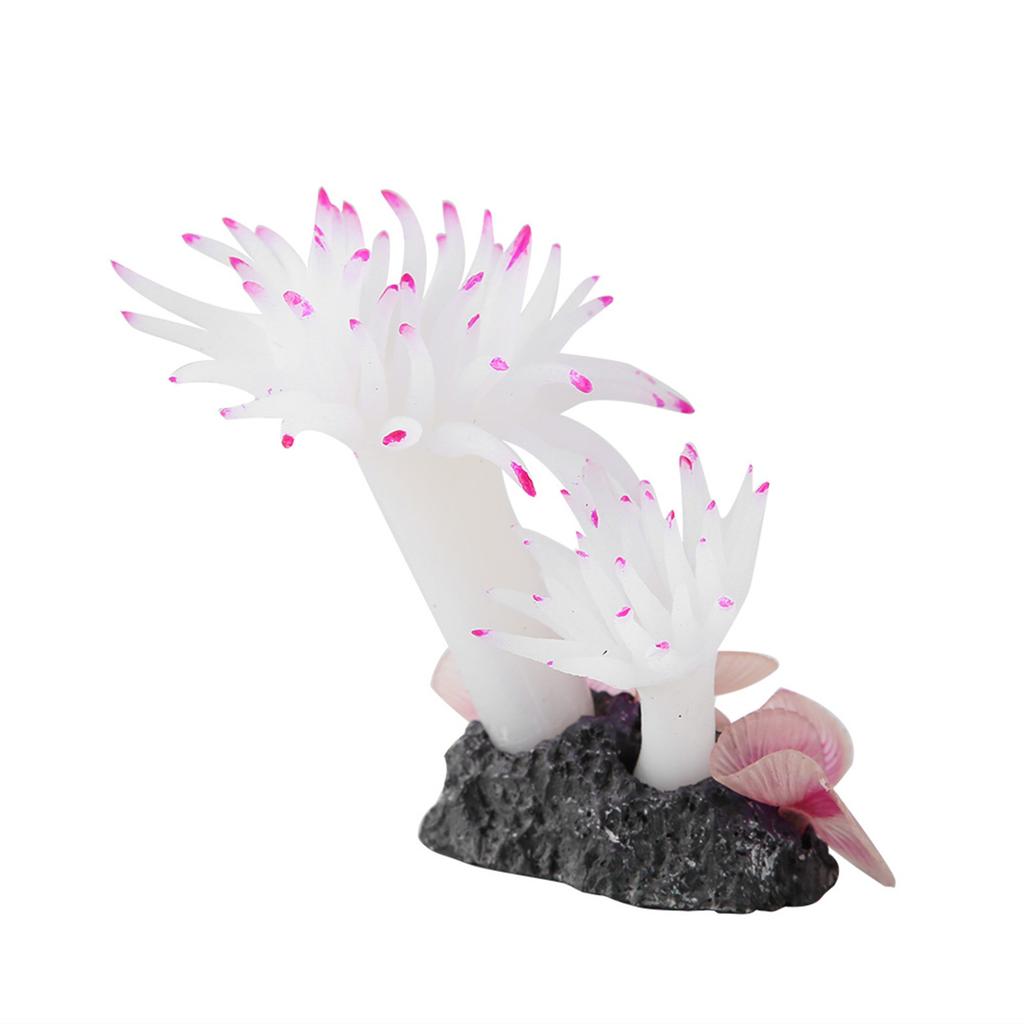 Fish Tank Silicone Coral Concrete Base Simulation Plant Decoration Aquarium Ornaments White