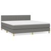 Cadre de lit avec matelas - Maison Exclusive - 180x200cm - Tête de lit réglable - Gris foncé - Tissu durable