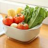 Double Layer Vegetables Fruits Washing Basket Kitchen Colanders Bowl Set Plastic Drain Basin Basket