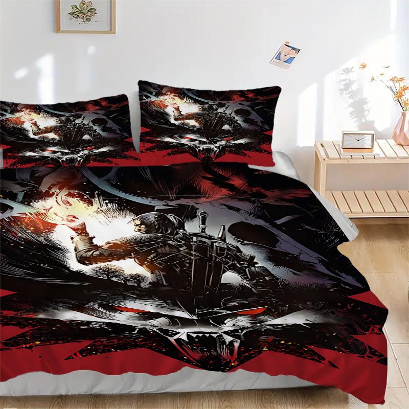 

3pcs The Witcher Comforter Set - Four Seasons Home High,Machine Washable Bedspread with Pillowcases (No Filling) yy250909004 135x200cm