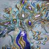 DIY Sequin Appliques 130CM Lace Fabric Appliques Patch Embroidered Appliques  Gown Decoration