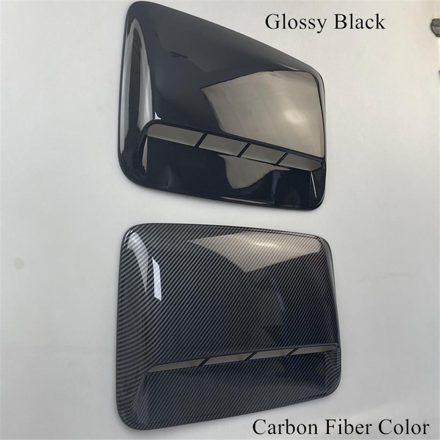 3Pcs Glossy Black ABS Car Air Flow Intake Hood Scoop Vent Bonnet Decorative Cover Universal Car Styling Middle + Both Sides