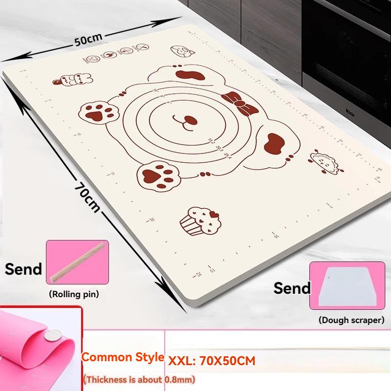 1PC Silicone Kneading Board Silicone Pastry Mat Non Stick Baking Mat Counter Mat Dough Rolling Mat Roll Up Kneading Pad
