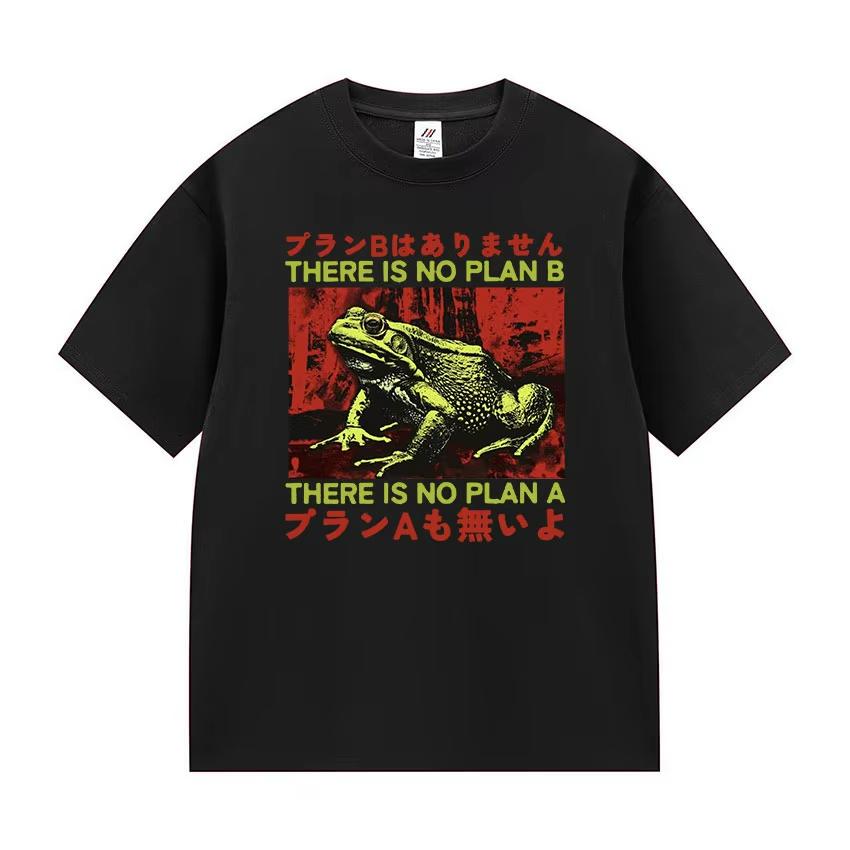 Japanese There Is No Plan B Frog Graphic T Shirt Unisexs Vintage Fashion ONeck Tshirts Casual Unisex Cotton Short Sleeve Tshirts