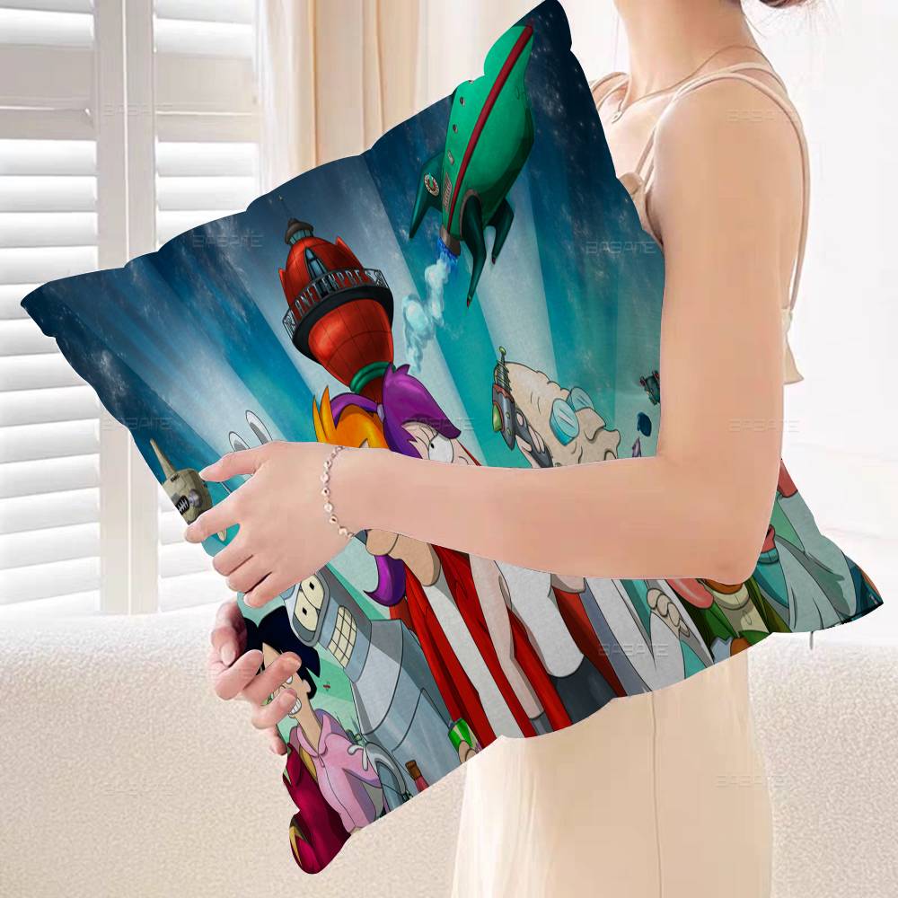F-FuturamaS Decorative Room Aesthetics Pillow Case Home Decor Bedroom Sofa Bed Couch Pillow Cover 45x45