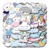 55pcs Cute Cartoon Cloud Stickers: Waterproof Decor for Journals, Water Bottles, and Laptops