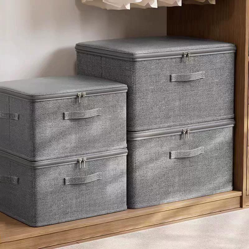 1/2PCS Large Capacity Clothes Storage Box Set with Zipper Folding Quilts And Underwear Organizer Wardrobe Storage Bags