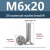 Stainless Steel Phillips Countersunk Machine Screws M2-M5, Flat Tail, Full Thread