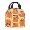 Kawaii Pochitas Thermal Insulated Lunch Bags for Work Portable Food Bag Cooler Thermal Lunch Box