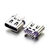 USB 3.1 Type-C Female Socket, Vertical Insertion, 6.5mm, Ejector Pin Long 1.3, with/without Spring, Tape.