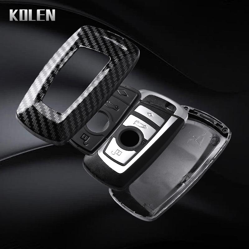 Abs Carbon Fiber Style Car Key Case Cover For Bmw 1 3 5 7 Series X1 X3 X4 X5 F10 F15 F16 F20 F30 F18 F25 M3 M4 Accessories Fob