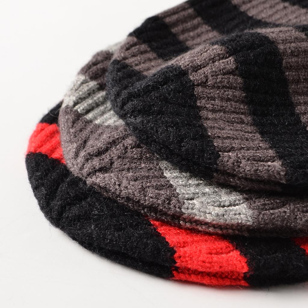 Autumn and Winter Thick Striped Knitted Hat Warm Knitted Hat for Men and Women's Casual Knitted Hat
