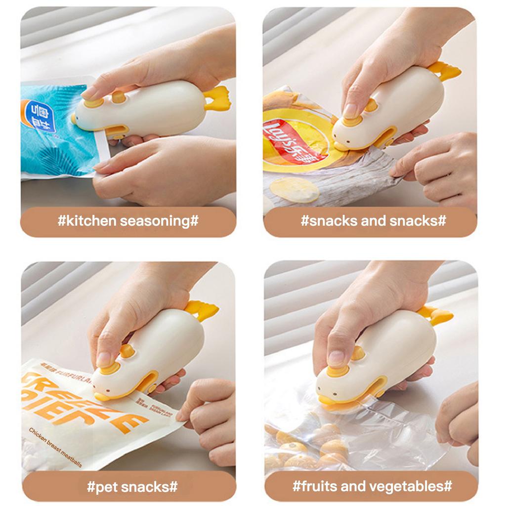 USB Mini Heat Sealer, 2-in-1 Magnetic Bag Sealer & Cutter – Portable Snack / Food Resealer