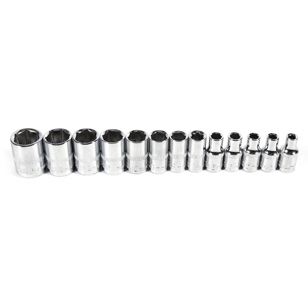46pcs Socket Spanner Wrench Set 1/4\\\" Drive Metric Extension Bar with Box