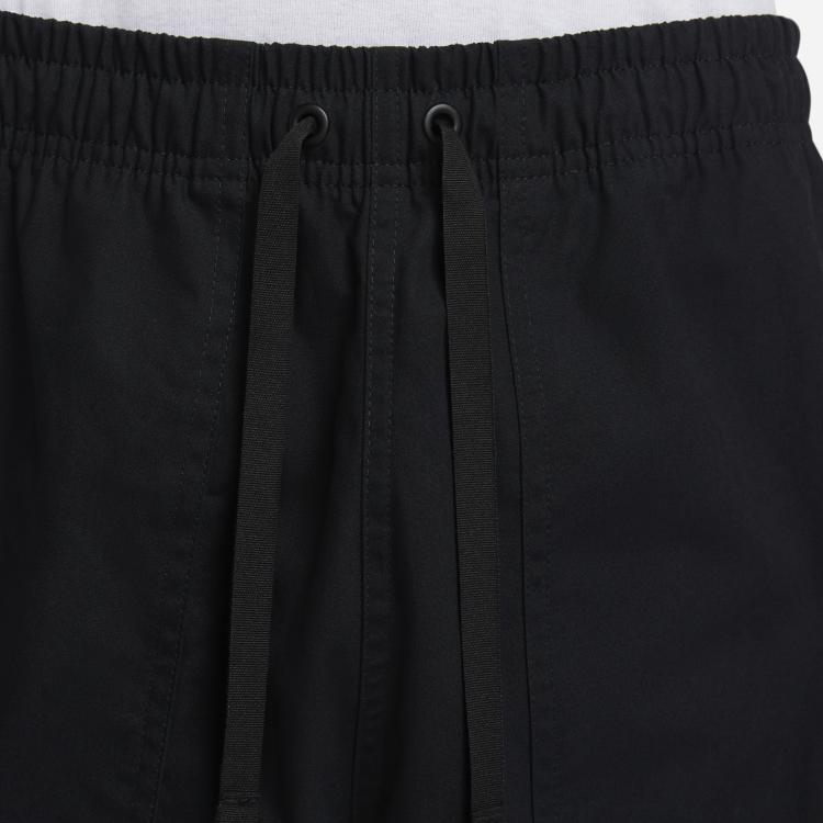Nike Elastic Waist Logo Embroidery Loose Casual Pants Unisex Bottoms Black FN3097-010