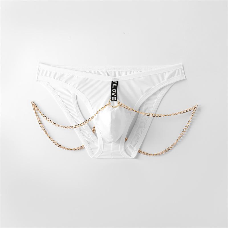 Men's Men's Lingerie Sexy Panties Flirting Products Butt Hollow Chain Design Three-character Pants