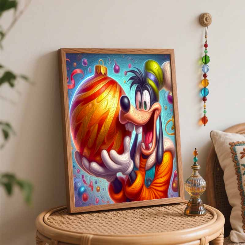 Disney Goofy Christmas Ball Oil Painting Art Painting Kit Handmade Diy Gift Home Decoration Wall Art Craft Set for Holidays Decor Ornament