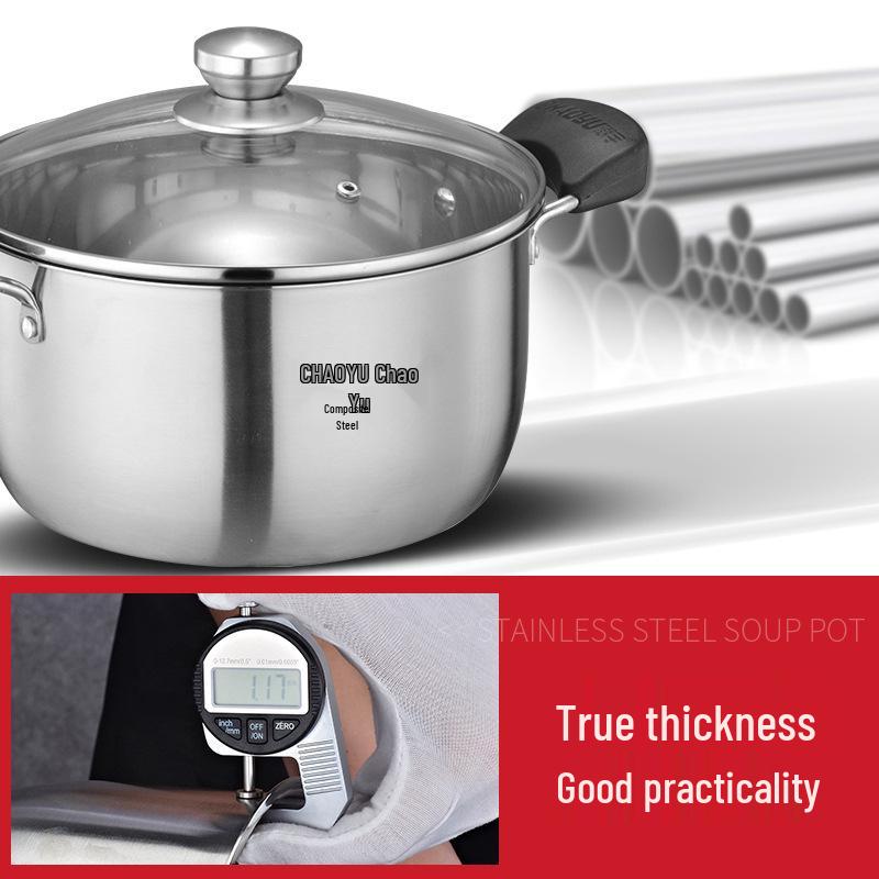 Stainless Steel Anti-Scald Soup Pot with Double Ears for Gas & Induction Cookers