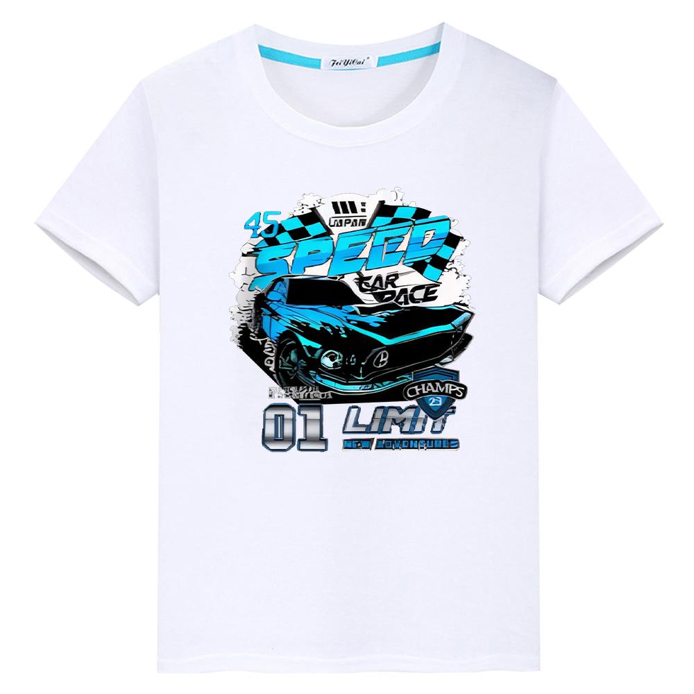 

Fashionable Racing Car print t shirt for kids boy 10year Anime Short 100%Cotton Tops short sleeve y2k one piece kids clothe girl 100 белый