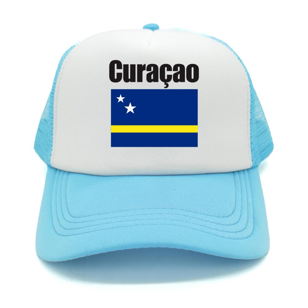 Curaao Flag Trucker Hat Summer Unisex Cool Hat Country Fans Baseball Caps New Outdoor Mesh Net Dad Gift Snapback Caps