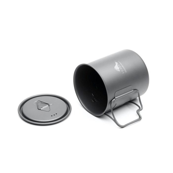 [Ultra Light] Titanium Cup 450ml (with Lid) Gray