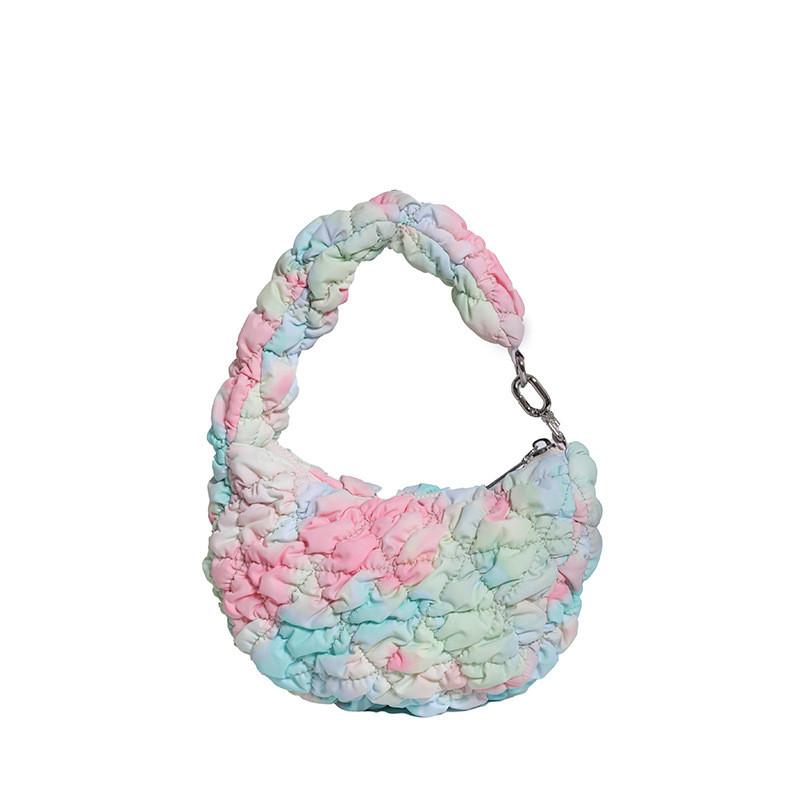 IELGY Cloud Bag Pleated Soft Down Bag Nylon Handbag