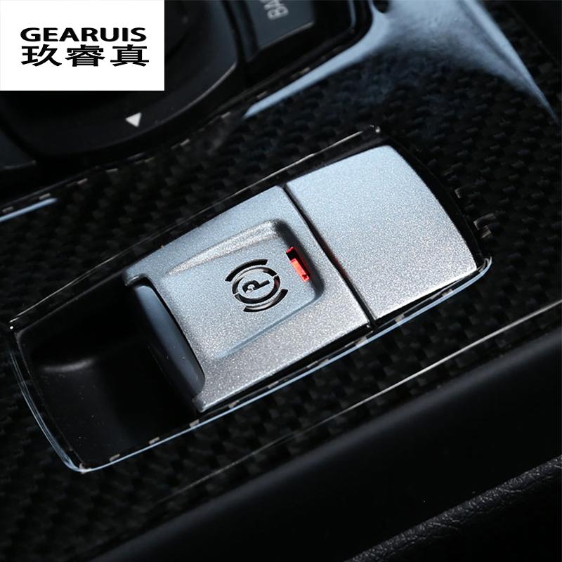 Dla BMW X1 F48 F49 X2 F39 1 2 serii F45 F46 samochodowy elektroniczny hamulec postojowy przełącznik przycisku wymiana naklejki wewnętrzne pokrywa