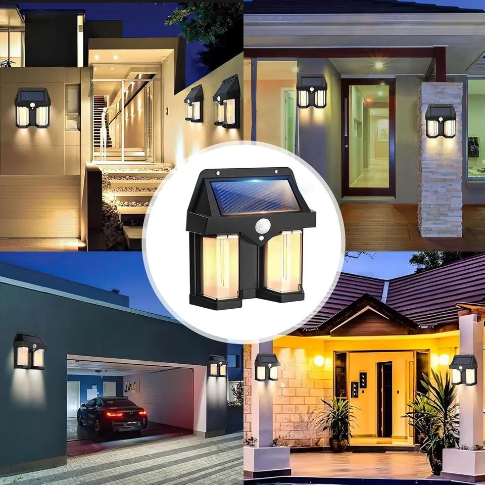 New Solar Tungsten Filament Lamp Outdoor Waterproof Intelligent Induction Wall Lamp Courtyard Garden Villa Lighting Night Light