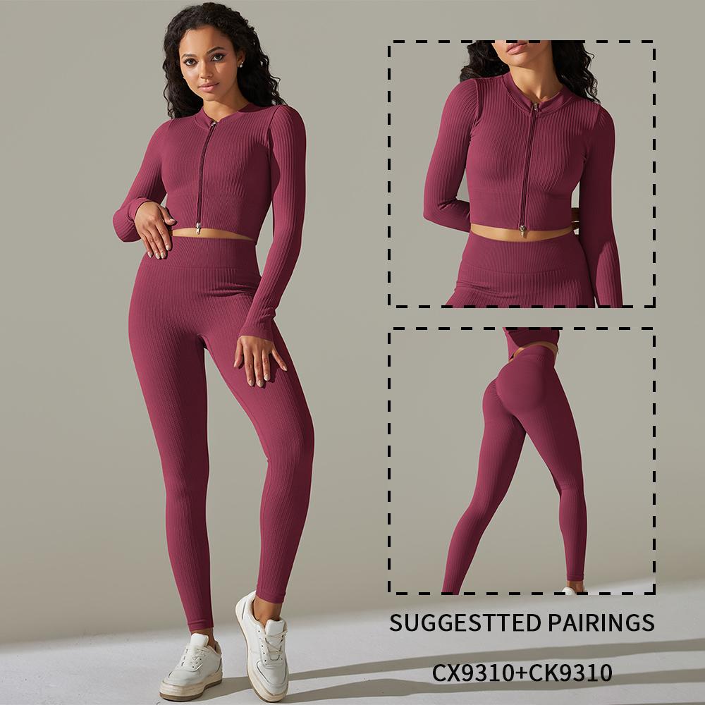 Seamless Ribbed Leggings for Fitness Hip Lift Yoga Pants Sports Push Up Tights Workout Clothes Sportswear Woman Gym