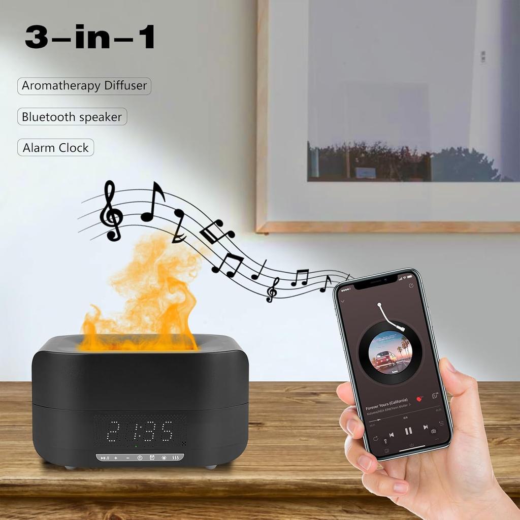 400ML Large Fire Essential Oil Diffuser Humidifier with Bluetooth, Flame Diffuser for Essential Oils Aroma Diffusers for Essential Oils Large Room,