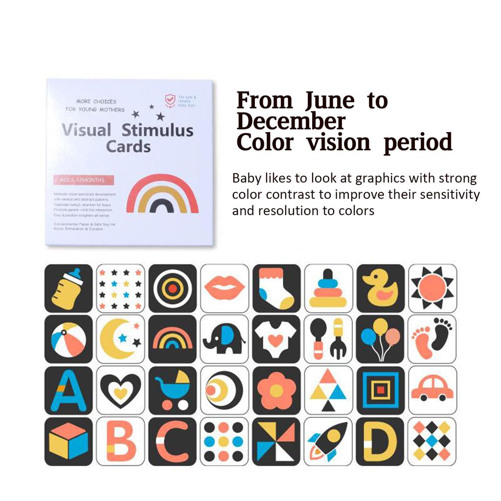 Baby Visual Stimulation Card Toy Black And  Cards High Contrast Visual Stimulation Shape Card  Toys