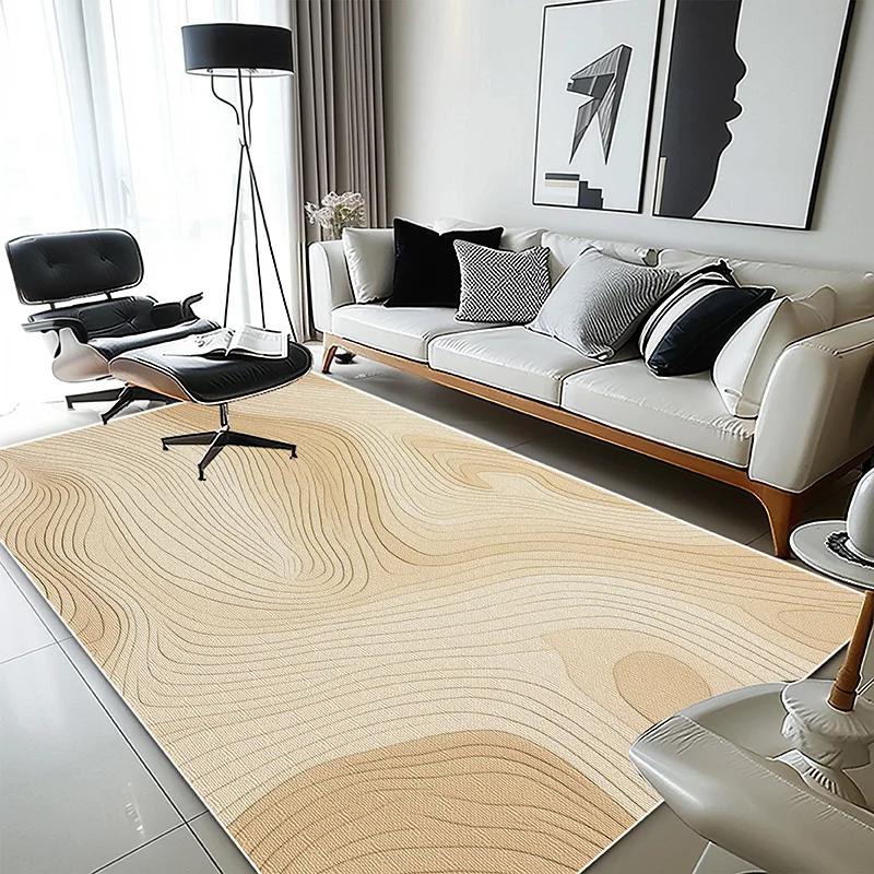 

Ковер в полоску в скандинавском стиле люкс для декора гостиной, мягкие коврики для спальни, легкая чистка, большой площади, простой коричневый коврик для пола 60*90cm