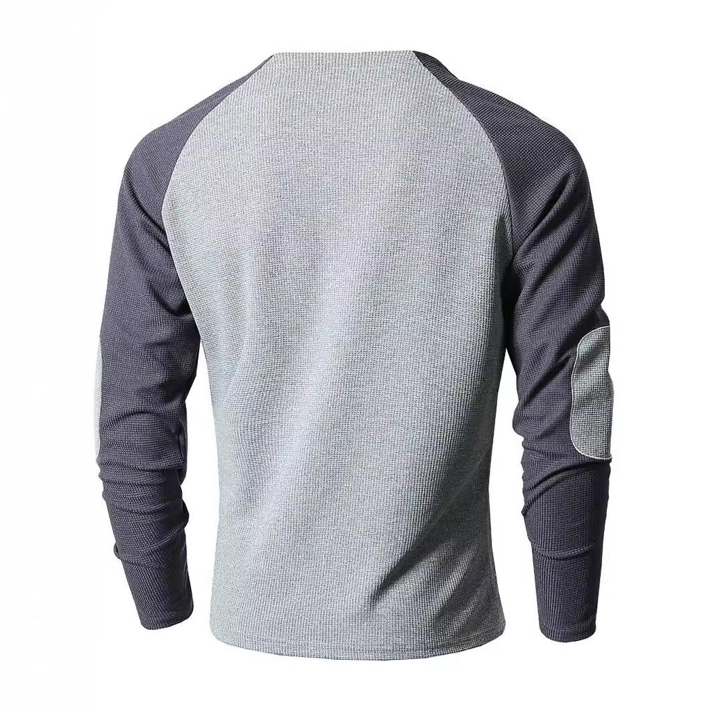 Męski Sweter Sportowy Fitness Casual Wiosna Jesień Blok Kolorów Kratka Blok Kolorów Okrągły Dekolt Wygodny Przyjazny dla Skóry Oddychający Top