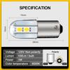BA9S LED Bulb 120V AC/DC, Industrial Indicator Light for Control Panel, Switchgear Status, Machine Tool Signal, Pack of 20 Cool White