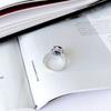 Серебряное кольцо с натуральным сапфиром 3.873ct, фианитами, вес изделия 2,44 гр (2162513)