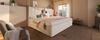 Upholstered Bed 140x200 cm Double with Hidden Cup Holder & Charging Station, Hydraulic with Storage Under the Bed, Linen Beige (Without Mattress)