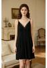 2026 Spring/Summer Sexy V-neck Beaded Modal Camisole Midi Nightgown for Women