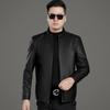 Leather Men's Jacket Sheepskin Business Lapel Middle-aged Dad's Autumn and Winter New Casual Leather Jacket