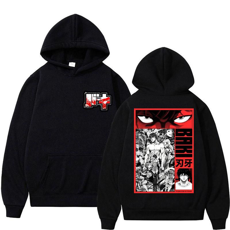 Japanese Anime Baki Hanma The Grappler Hoodies Men Women Harajuku Vintage Manga Long Sleeve Casual Oversized Fleece