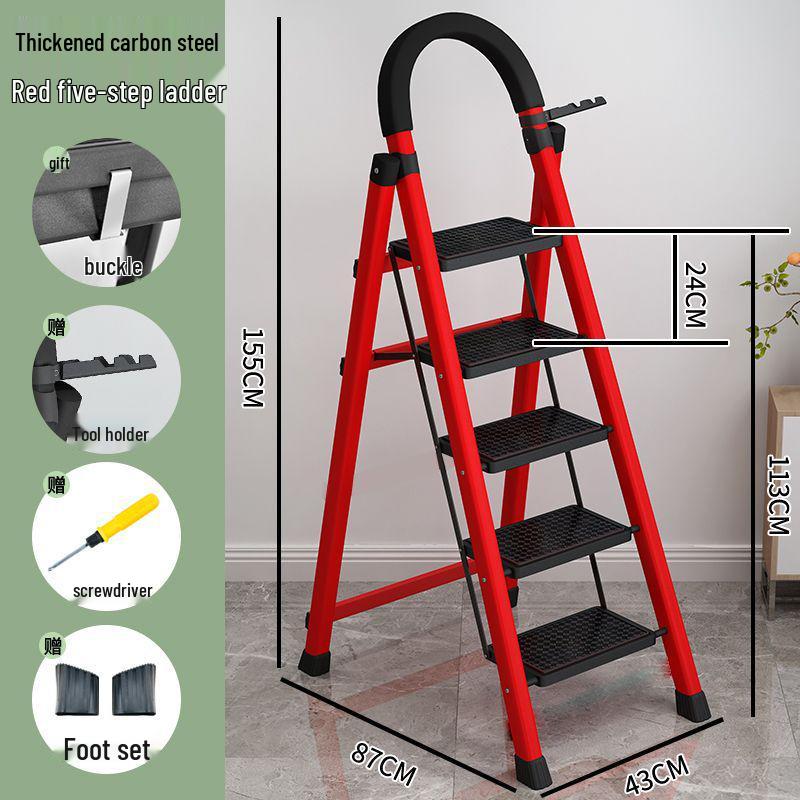 Portable Multi-Functional A-Frame Folding Ladder for Home and Engineering Use