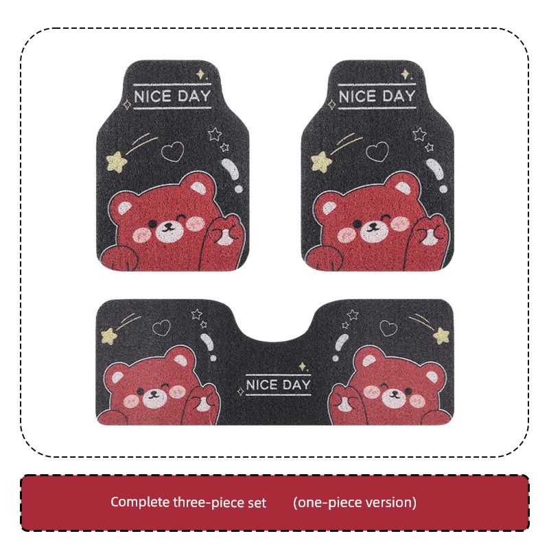 Car Floor Mats for the Driver's Seat and Rear Seat, Anti-Dirt Silk Loop New Style, Cute Carpet-Style Car Rear Seat Mats