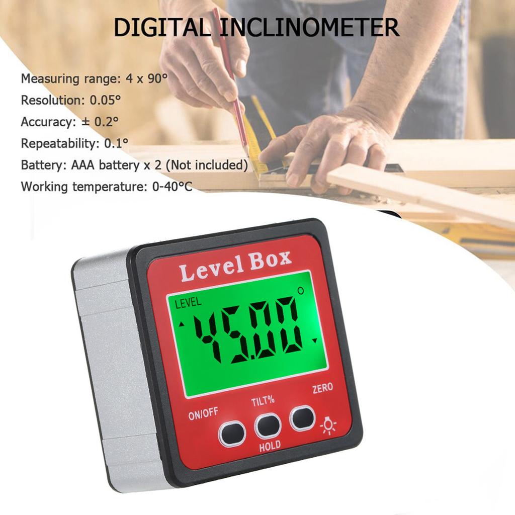 Magnetic Digital Level Angle Finder Inclinometer for Woodworking Car Repairing Angle Tilt Switch with Backlight