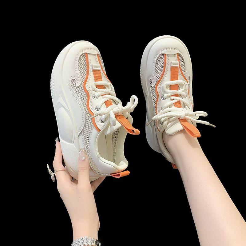 

Тенденции моды 2025 Женские сетчатые дышащие кроссовки «папины» Эстетичная повседневная Y2k корейская мода летняя на высокой платформе спортивная женская обувь 40