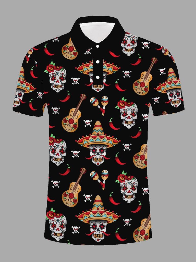Printed Design - Not Textured. Casual Printed Shirt, Men's Style, Geometric Pattern Design, Sporty Look, Summer Short Sleeve