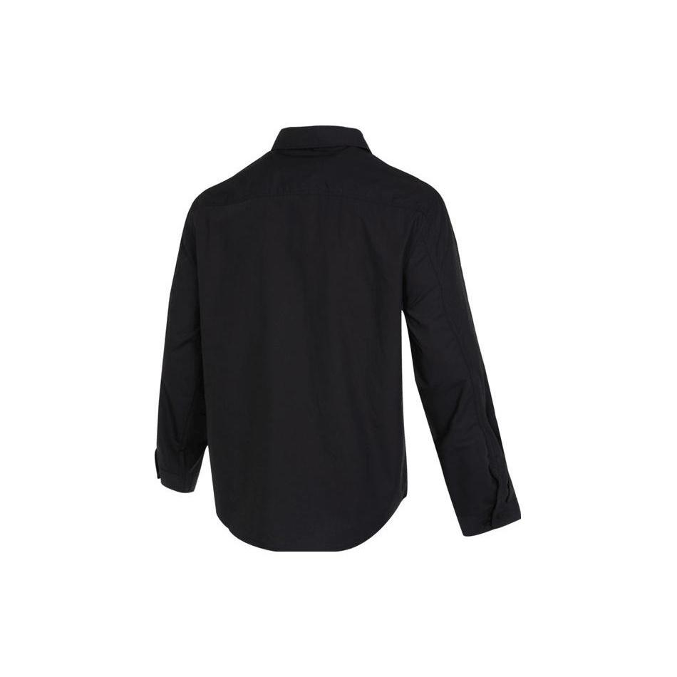 Converse Seasonal Woven Long Sleeve Shirt Asia Sizing 'Black' Men's 10025284-A01